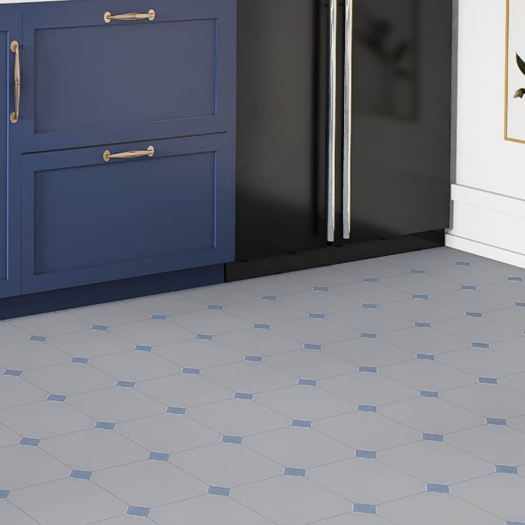Merola Tile Vaudeville Octagon Humo 7-7/8" x 7-7/8" Porcelain Floor and Wall Tile