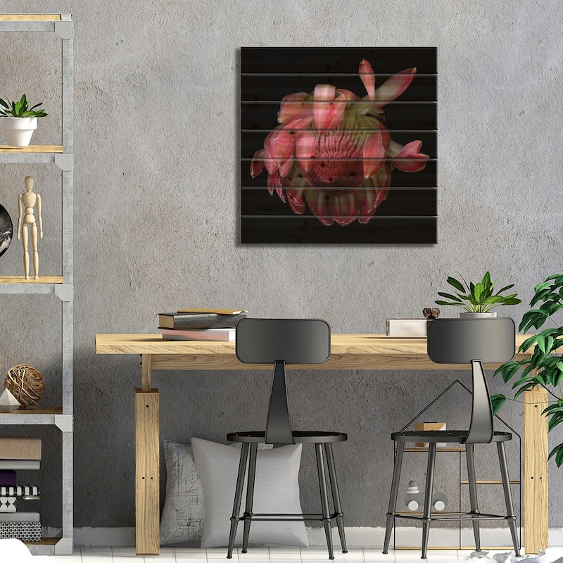 Protea King IV Print On Wood by Magda Indigo - Multi-Color