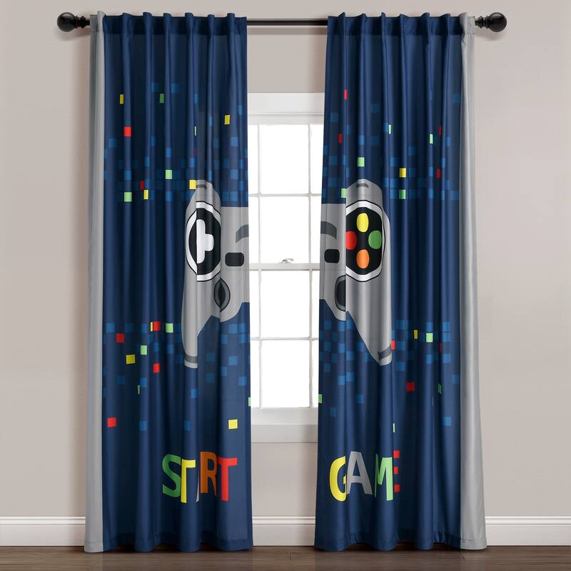 Lush Decor Video Games Window Curtain Panels Set - 84" x 52"