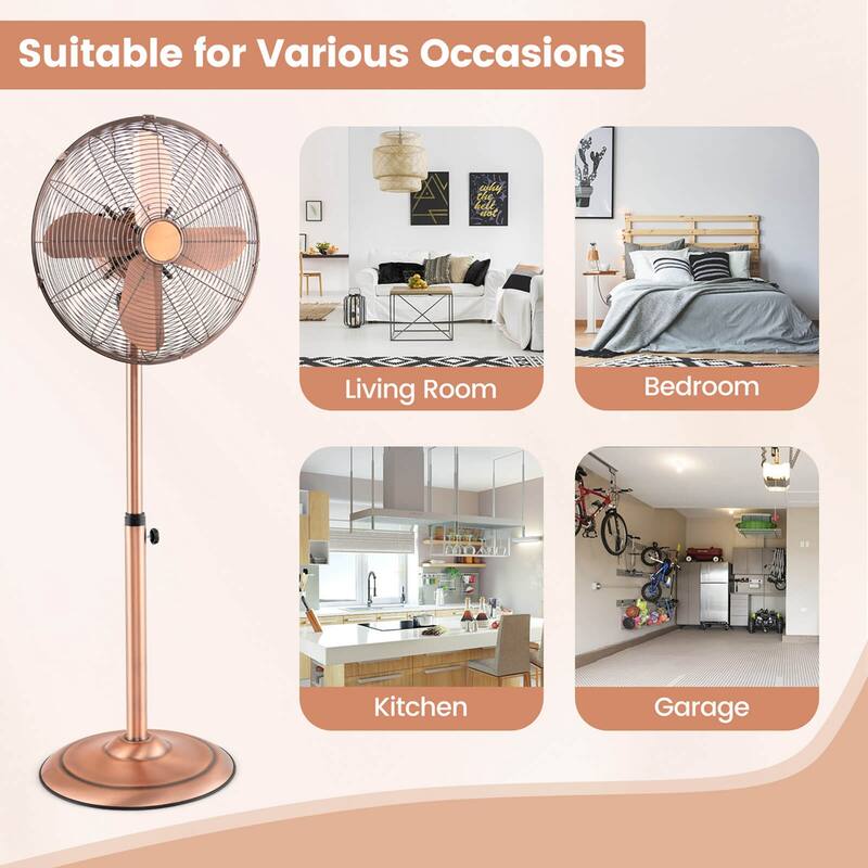 Costway 16" Standing Pedestal Fan with 3 Speed Settings Carrying - See Details