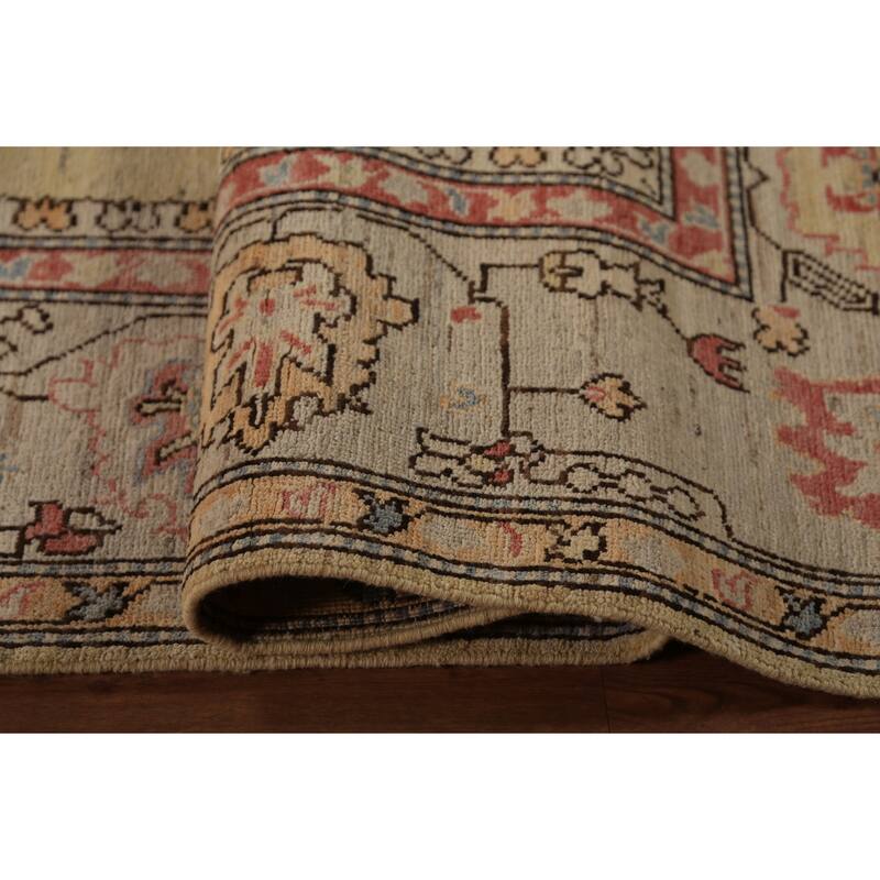 Vegetable Dye Heriz Serapi Rug Oriental Hand-Knotted Wool Carpet - 9'2"x 12'0"