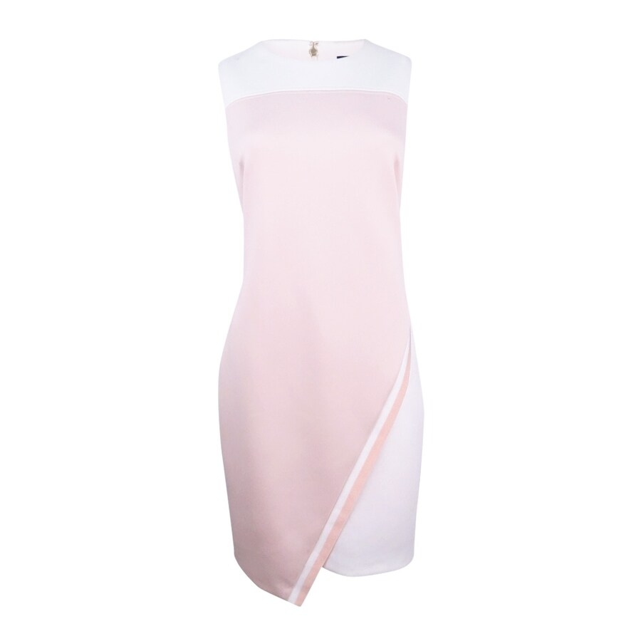 quiz colorblocked asymmetrical midi dress