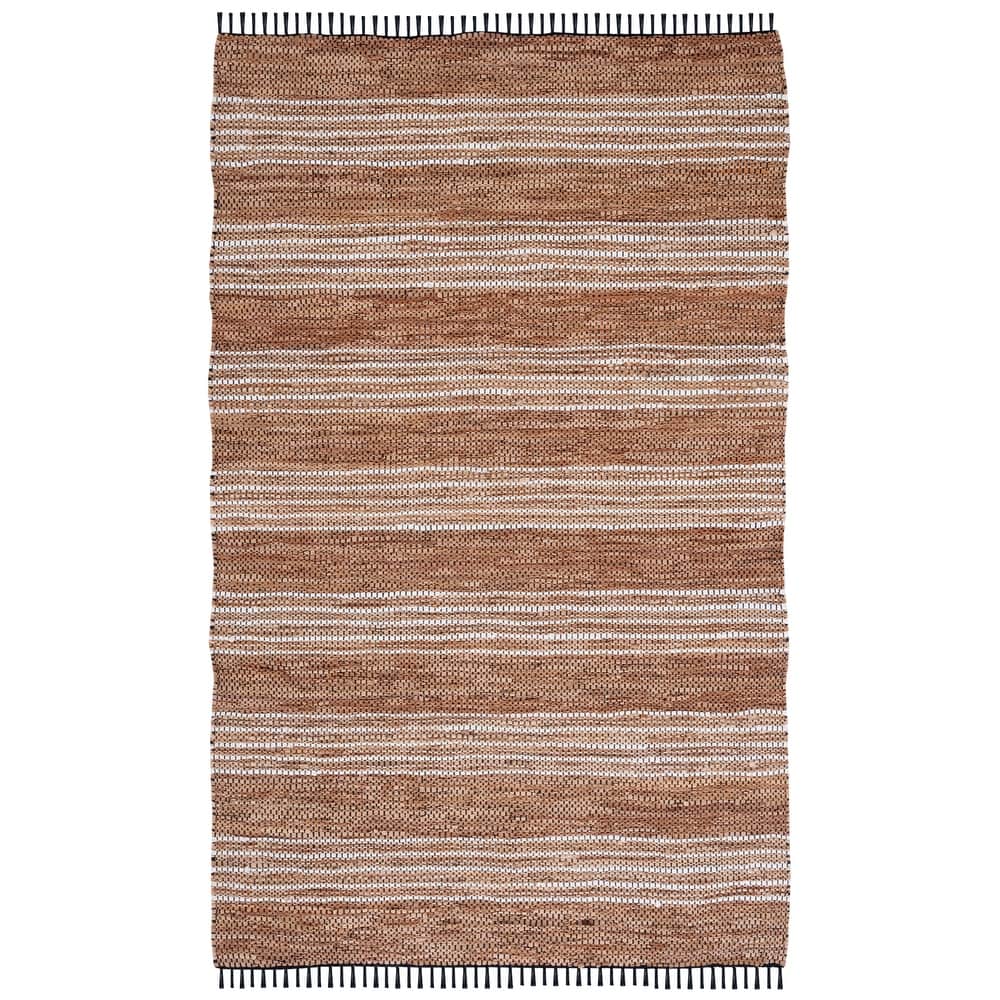 SAFAVIEH Handmade Vintage Leather Demetra Modern Fringe Rug