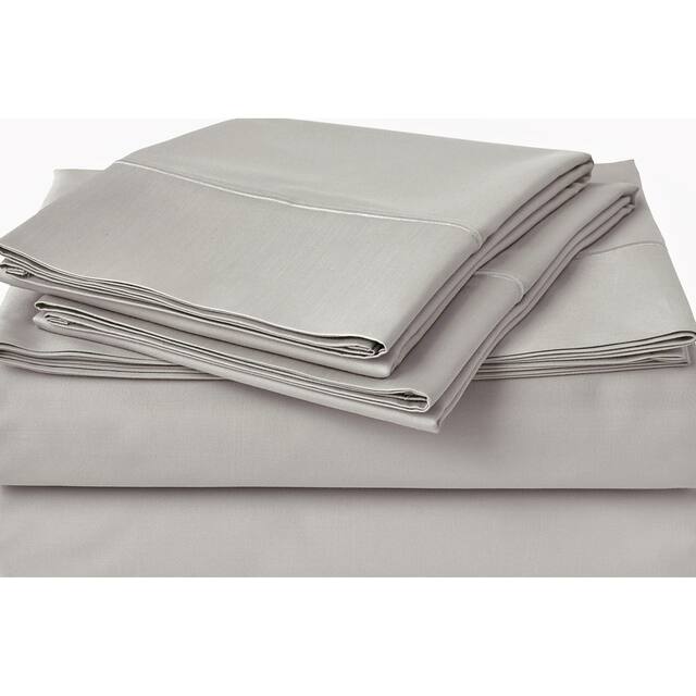 Luxury Egyptian Cotton Sateen Weave 800 TC Deep Pocket Sheet Set - Queen - Silver