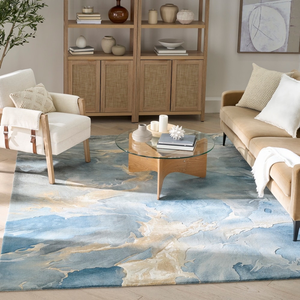 Nourison Home Prismatic Indoor only Blue Abstract Area Rug
