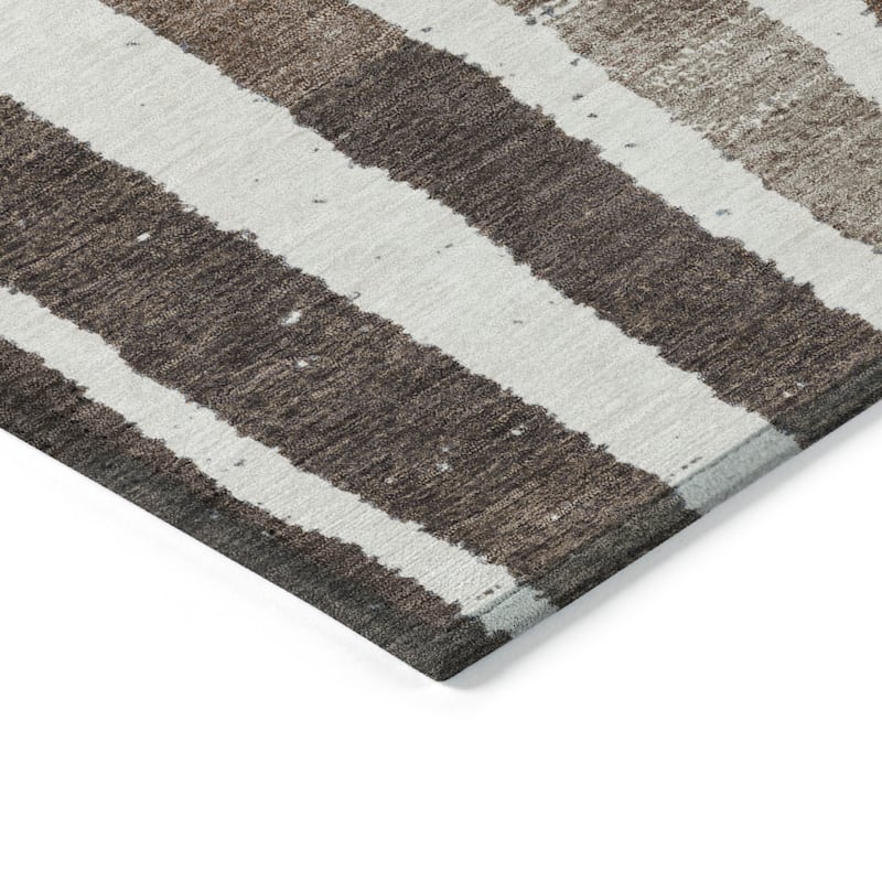 HomeRoots Striped Transitional Rectangle Outdoor Rug