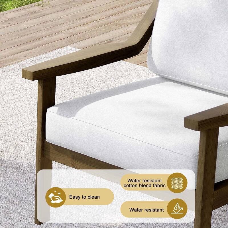 Outdoor Patio Club Chair Arm Lounge Cushion Chair (Set of 2)