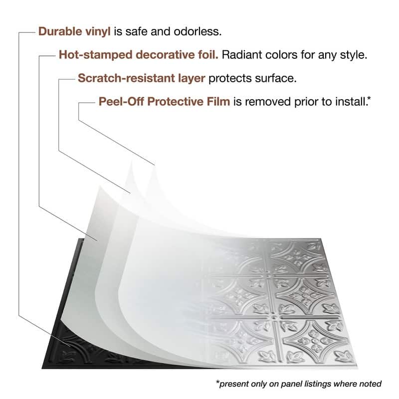 FASÄDE Damask 4-foot x 8-foot PVC Wall Panel in Crosshatch Silver