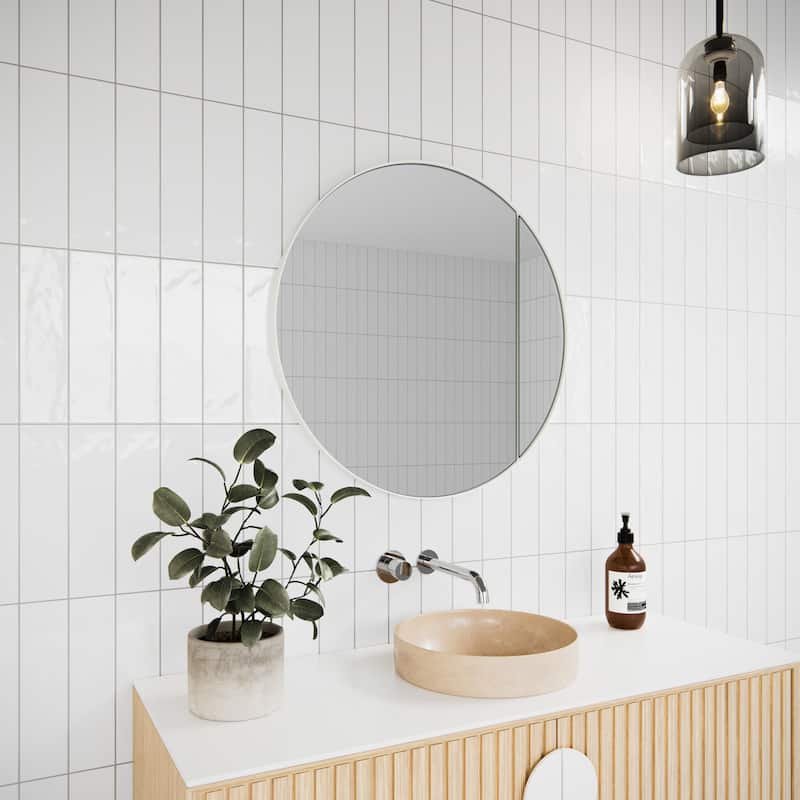 One Door Steel Frame Round Shape Medicine Cabinet