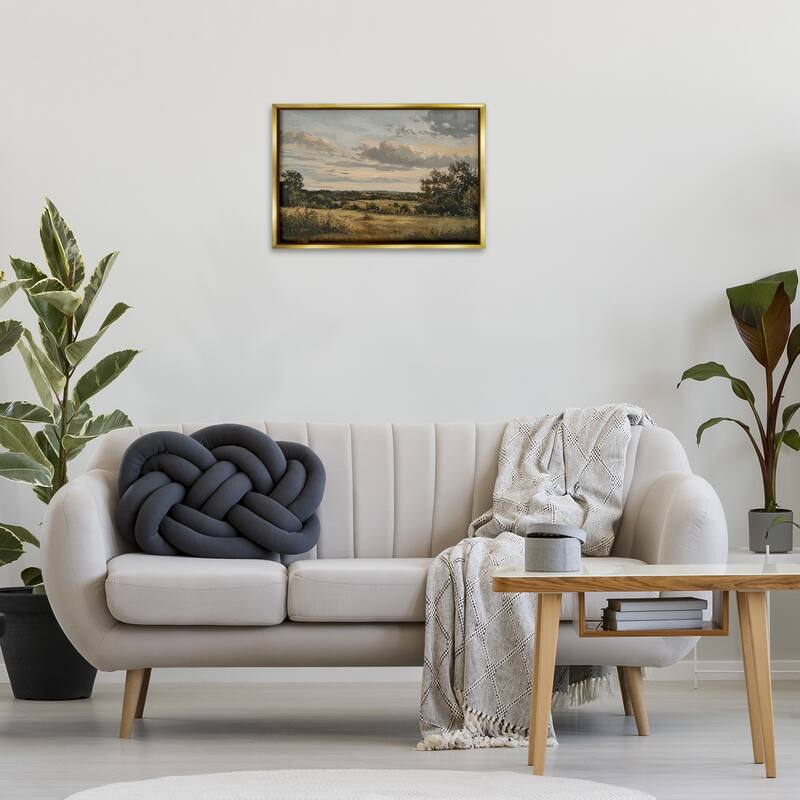 Stupell Evening Light Countryside Framed Floater Canvas Wall Art Design By LSR Creative Studio