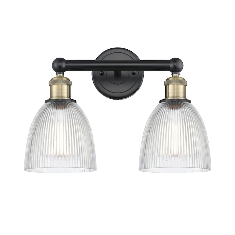 Innovations Lighting 616-2W-12-15 Castile Vanity Castile 2 Light 15" - Black Antique Brass / Clear