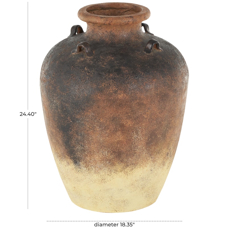 Magnesium Oxide Textured Ombre Antique Amphora Decorative Vase - Copper - Roche River Decor