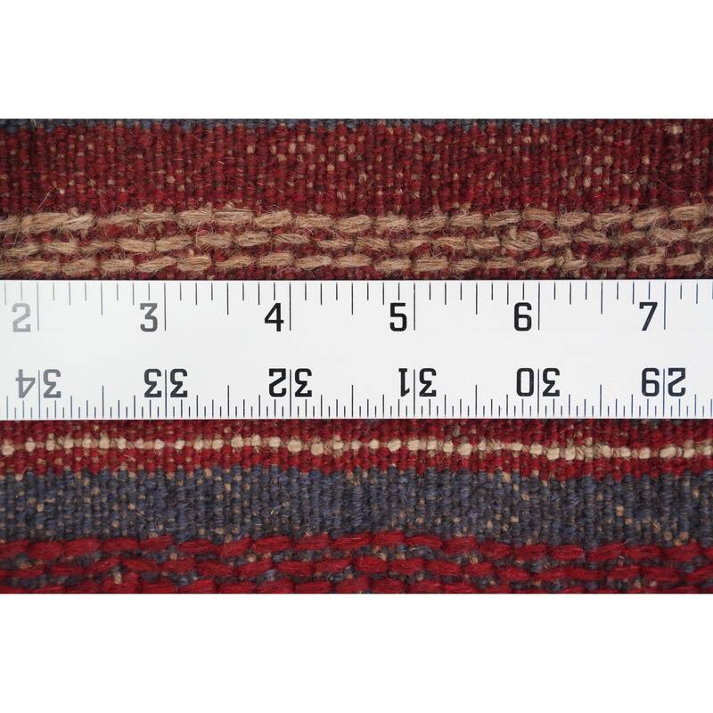 Hand Knotted Oriental 100% Wool Carpet Traditional Tribal Navy Blue & Blues Balouch Runner Rug - 7' 9'' X 1' 10''