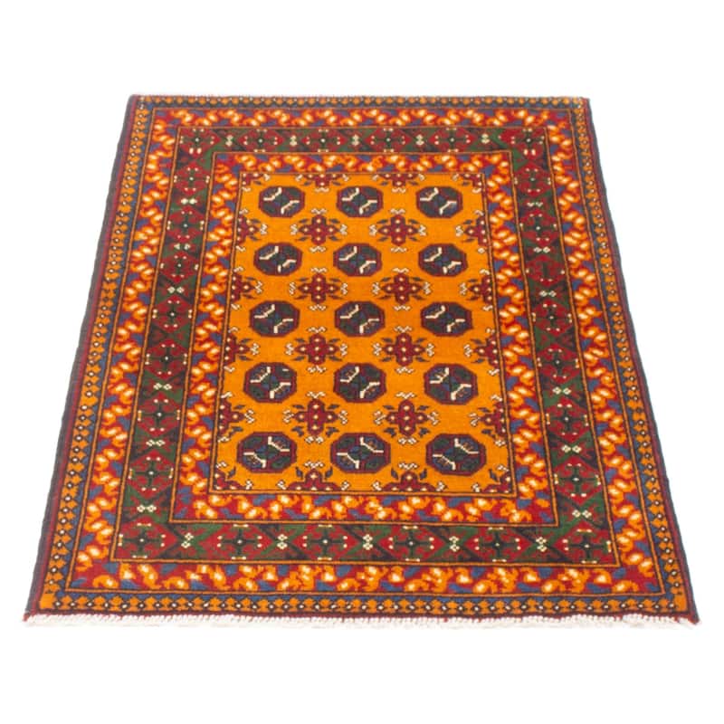 ECARPETGALLERY Hand-knotted Afghan Burnt Orange Wool Rug - 3'2 x 4'10