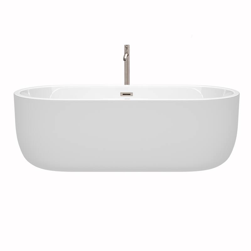 Wyndham Collection Juliette 71-inch White Freestanding Soaking Bathtub