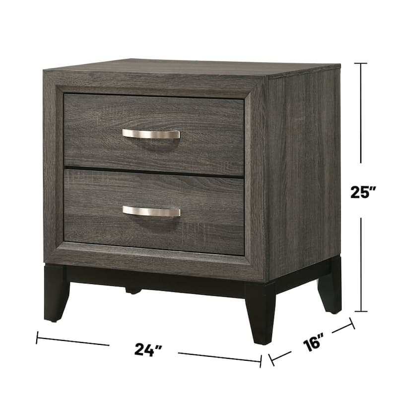 Wooden Nightstand with 2 Drawers