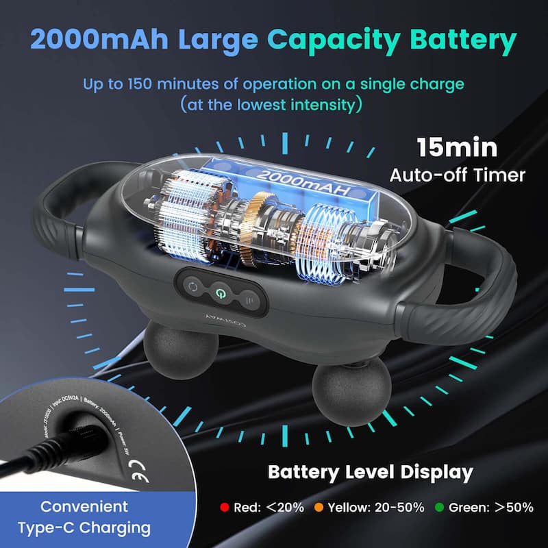 Costway Massage Gun Deep Tissue Multipurpose Electric Massager with 3 - See Details