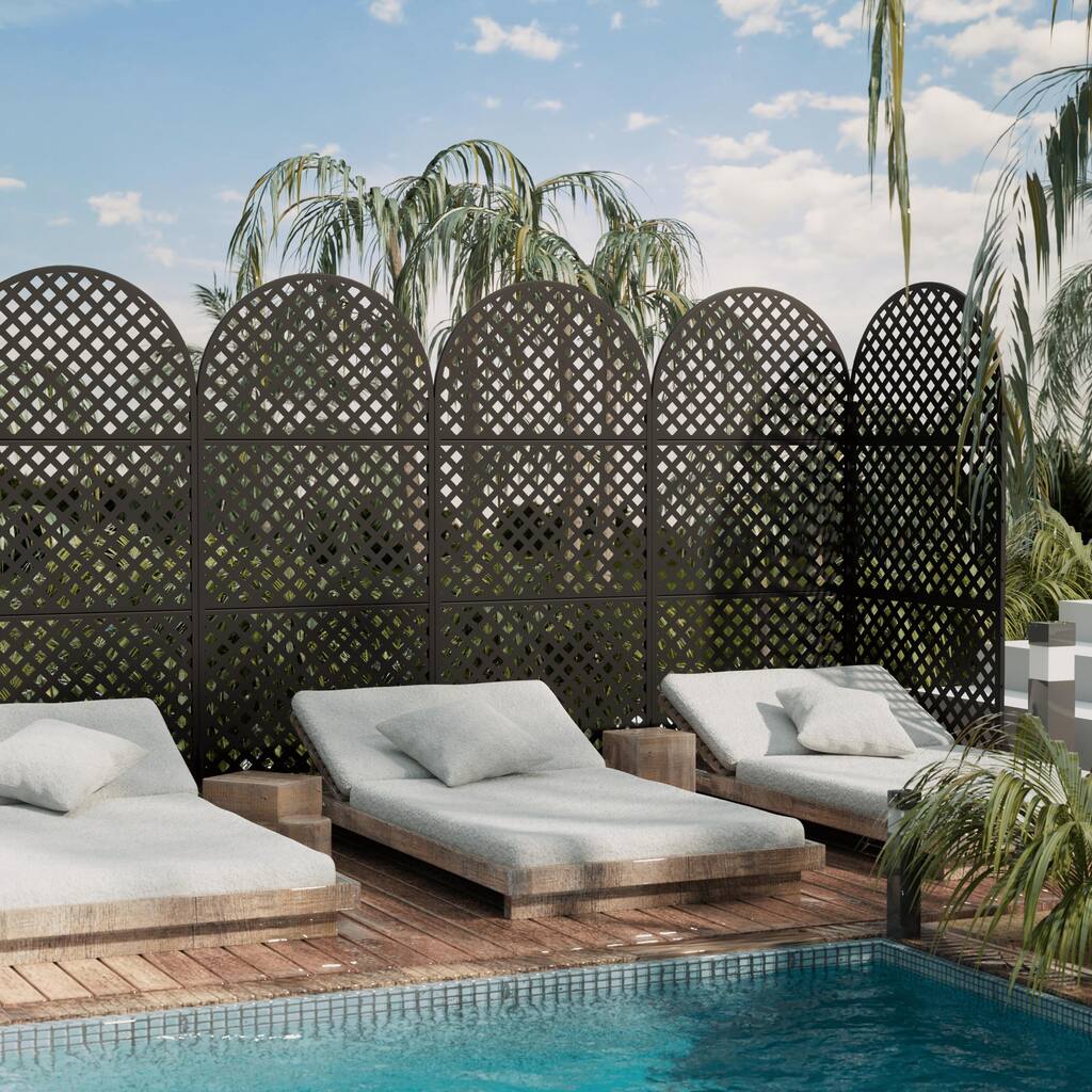 Outdoor Privacy Screen Metal Privacy Screen Panel Free Standing - 72*35