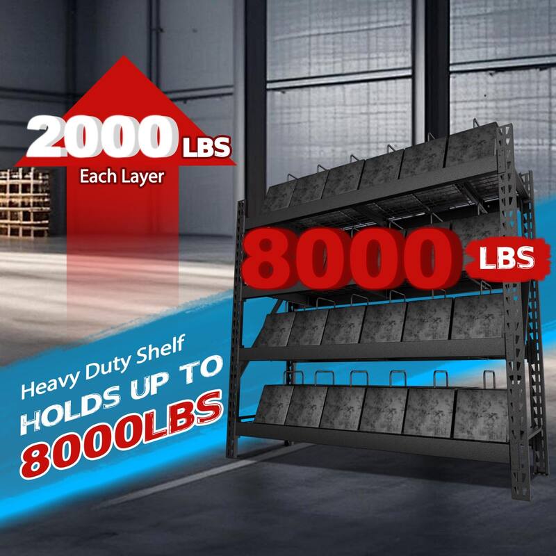 VEIKOUS Heavy Duty Metal Shelving Units, 2000 LBS Per Shelf Garage Storage Shelves with Adjustable Height