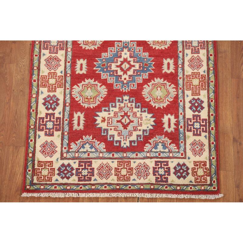Pakistan Red Kazak Accent Rug Wool Carpet - 2'10" x 4'2"