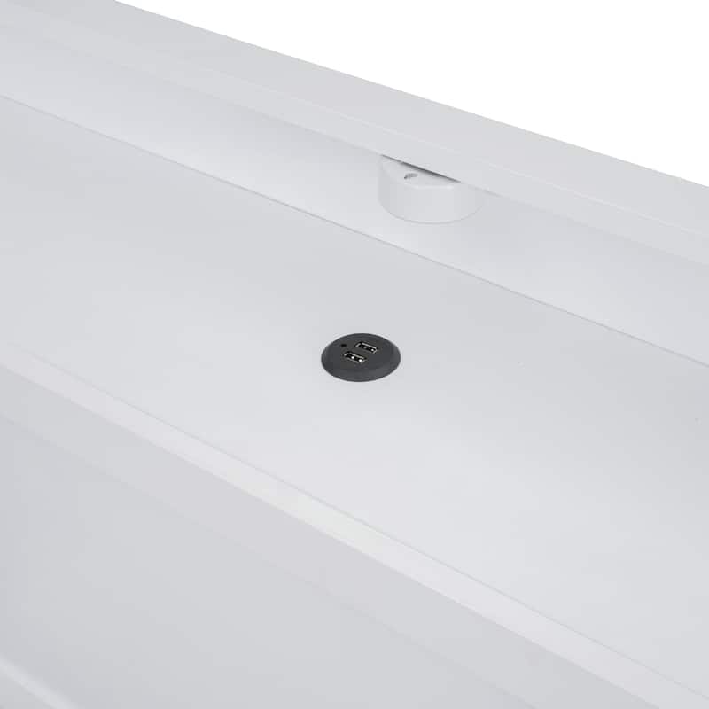 Full Size Platform Bed with LED Light and USB ports