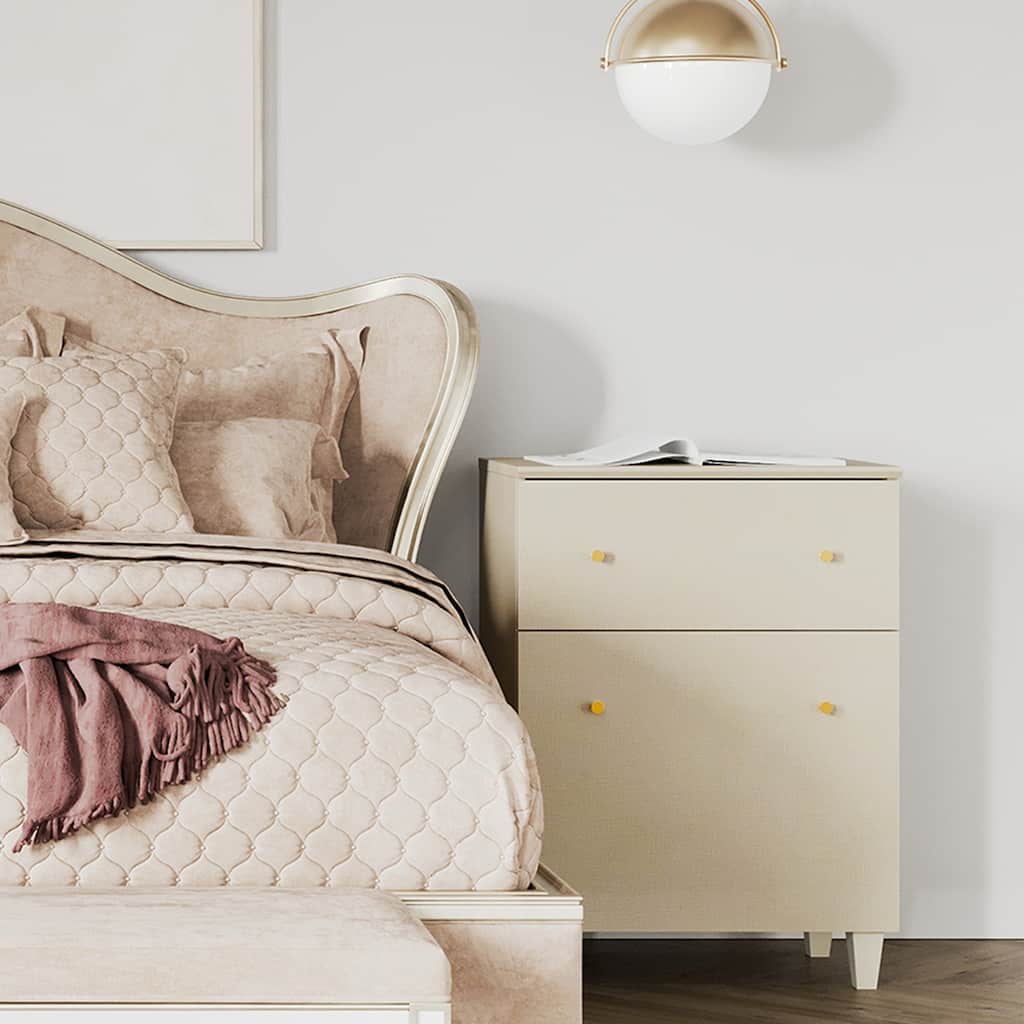 Bedroom Night Stand Bedside Table with Drawer and Cabinet, 32.4"H