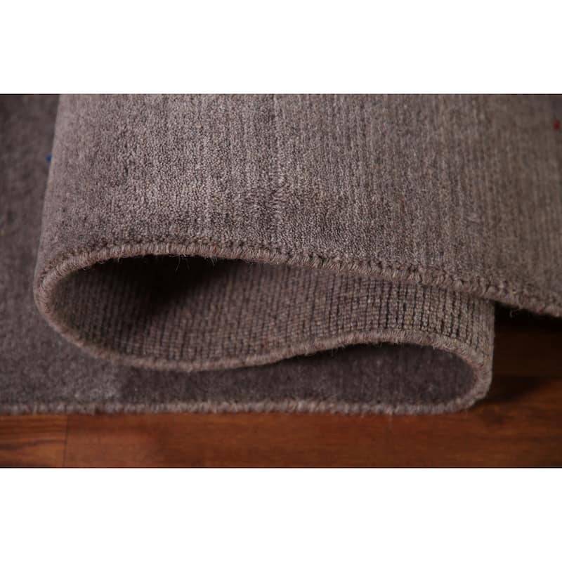 Gray Gabbeh Indian Area Rug Handmade Tribal Wool Carpet - 8'3" x 10'0"