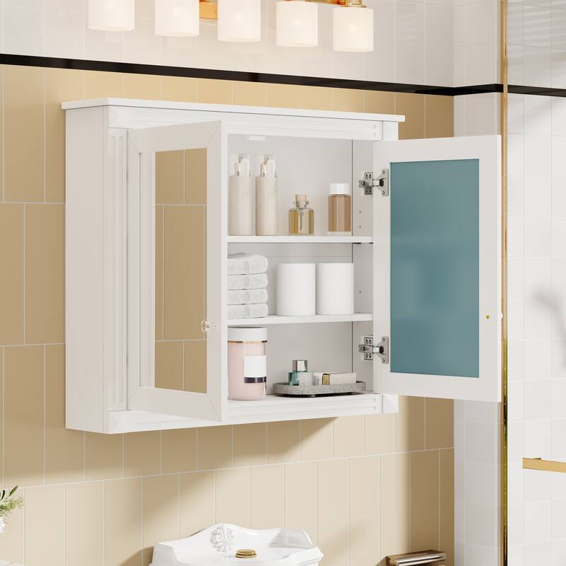 Rossetta 36'' Contemporary Simple Style Bathroom Mirror Storage Cabinet with 2 Adjustable Shelves