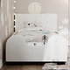 preview thumbnail 2 of 32, Modern Upholstered Twin Size Platform Bed With Guardrail With Headboard for Home