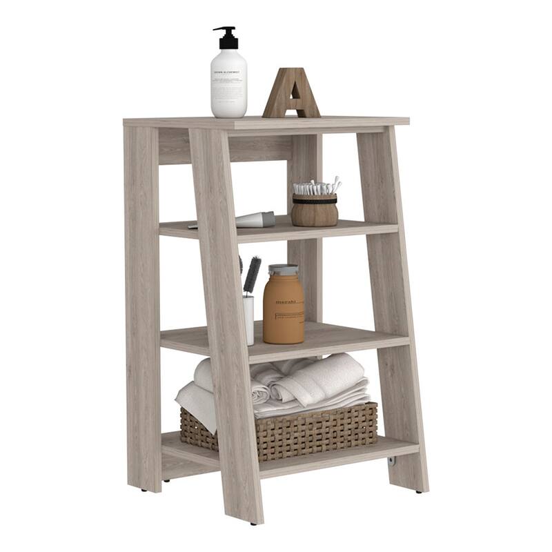 Bathroom Floor Cabinet, Bathroom Storage Cabinet Two Interior Shelves, Two Open Shelves, Single Door