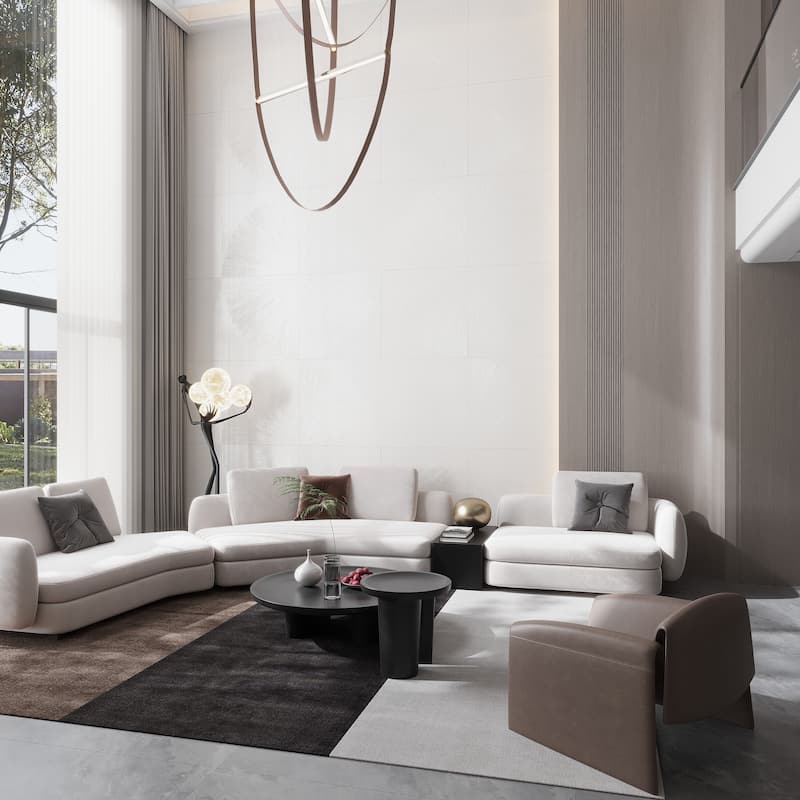 Imprint 36x36 White Porcelain Large Format Square Dandelion Wall and Floor Tile (17.67 sq ft/case) - 2 Pack