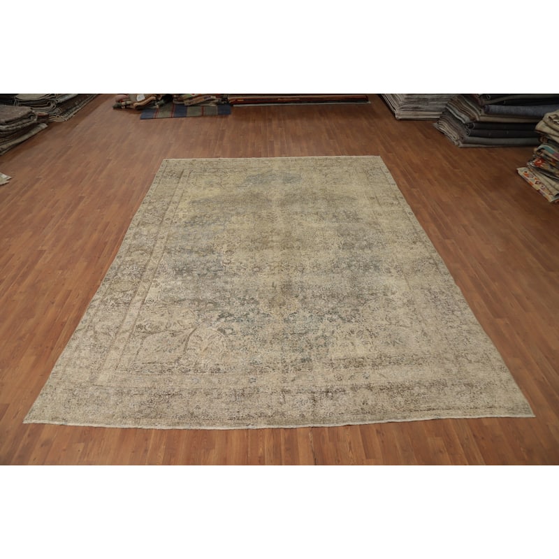 Hand Knotted Oriental 100% Wool Carpet Traditional Floral Greys & Charcoal Bakhtiari Area Rug - 11' 10'' X 8' 8''