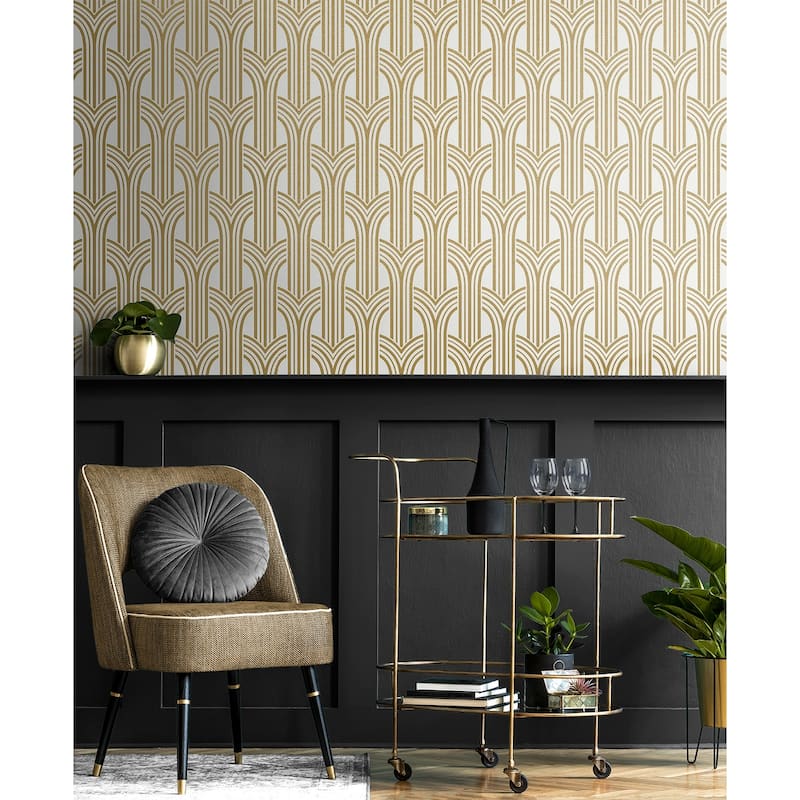 Seabrook Designs Diamond Stripe Glass Beaded Unpasted Wallpaper