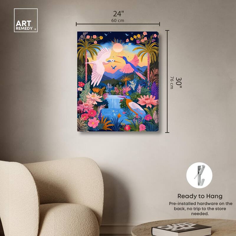 Waterfall Haven Canvas by Art Remedy, Gallery Wrapped