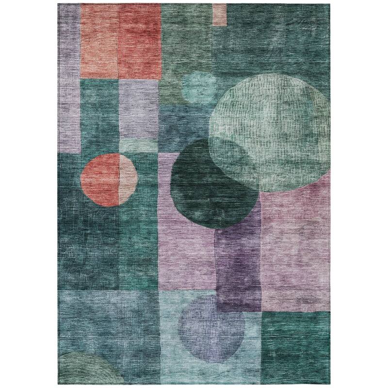 HomeRoots Geometric Transitional Rectangle Outdoor Rug