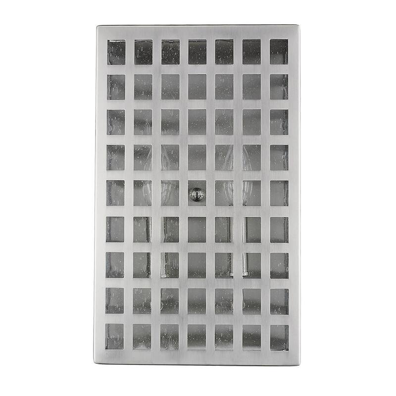 Steel LED Wall Light with Seedy Glass and Flush Mount - 4” x 8” x 13.25” (D x W x H)