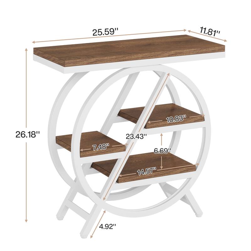3-Tier End Table Narrow Side Table for Living Room