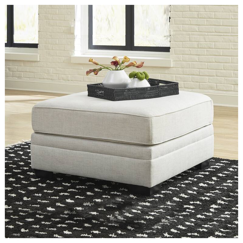 Signature Design by Ashley Huntsworth Gray Oversized Accent Ottoman - 36"W x 36"D x 21"H - Light Grey