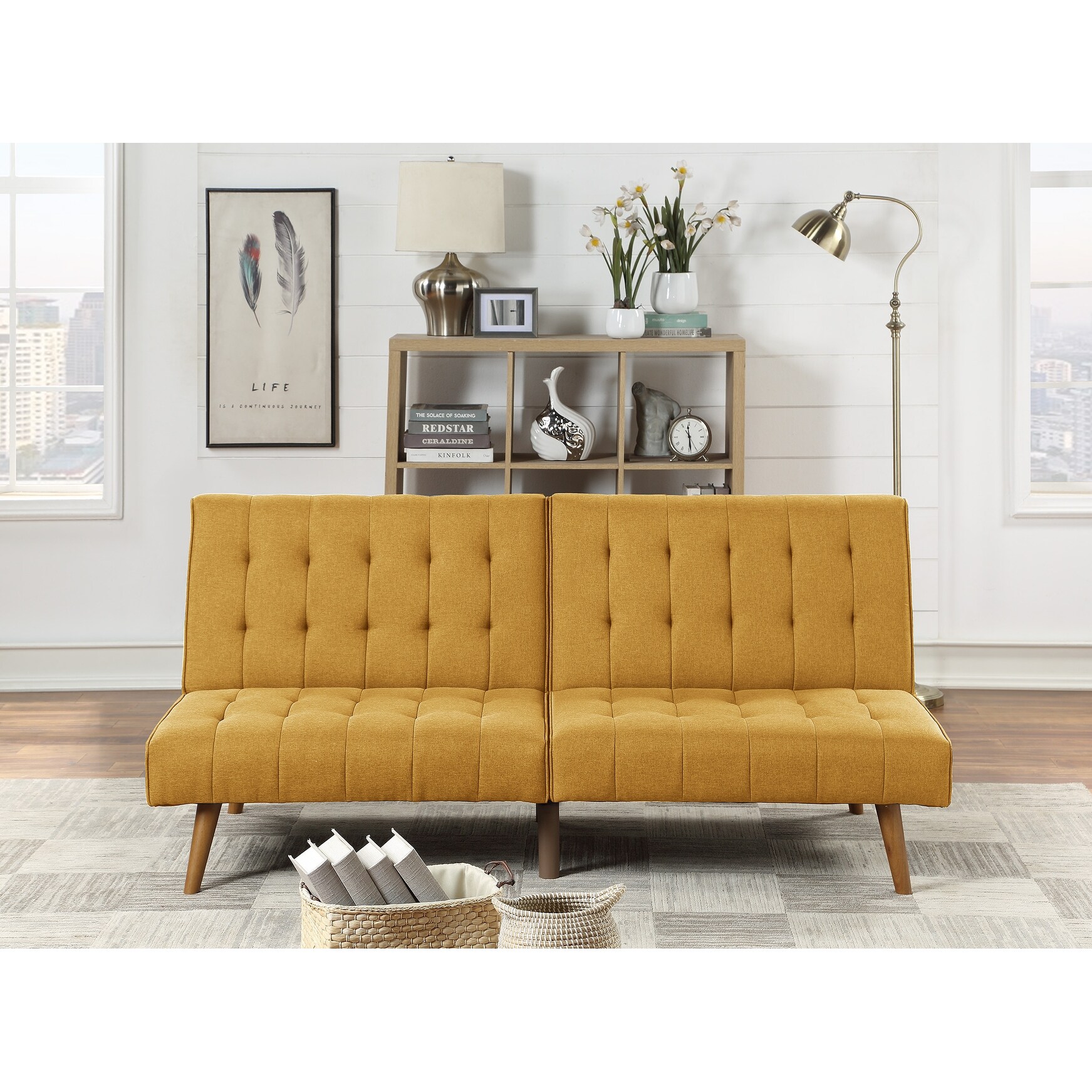 Poundex espresso faux shop leather adjustable sofa