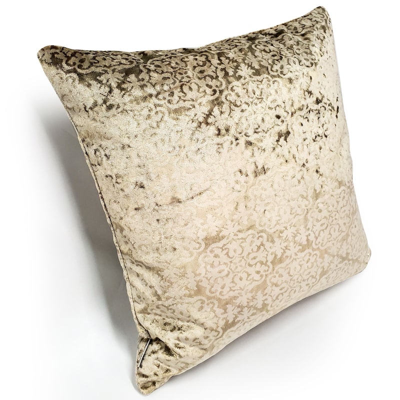 Artemis Taupe Velvet Throw Pillow