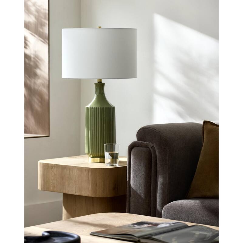 Livabliss Filaki Traditional Accent Table Lamp - 31"H x 17"W x 17"D - Green