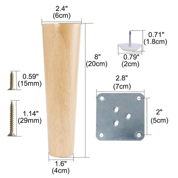 Chair Feet Set Of 4 New Square Tapered 3 Sofa Wooden Furniture Legs