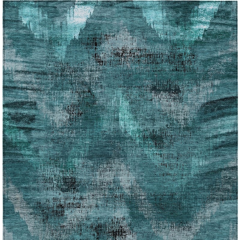 HomeRoots Abstract Transitional Rectangle Outdoor Rug