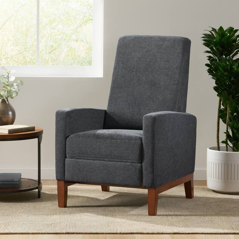 27'' Wide Wood Hand Manual Club Recliner - Charcoal