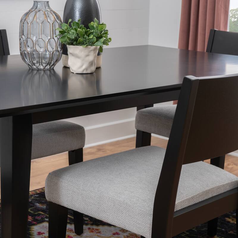 Caelan 5PC Upholstered Dining Set Black