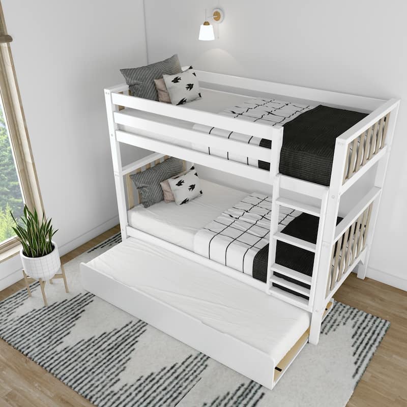 Max and Lily Scandinavian Twin over Twin Bunk Bed with Trundle