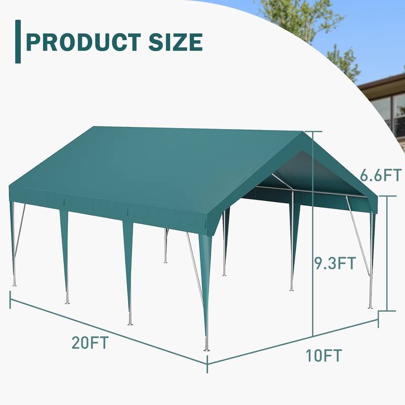 Heavy Duty Car Canopy, Outdoor Waterproof, Portable Garage UV Resistant
