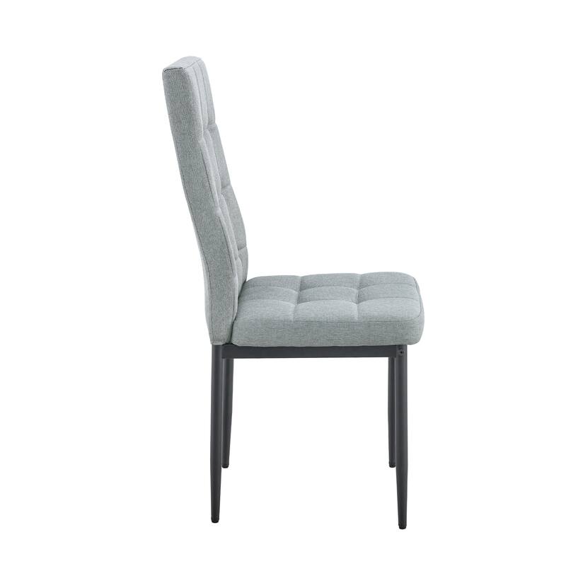 Modern Linen Tufted Dining Chairs Fabric Dining Chairs with Upholstered Seats, for Dining Rooms, Set of 4