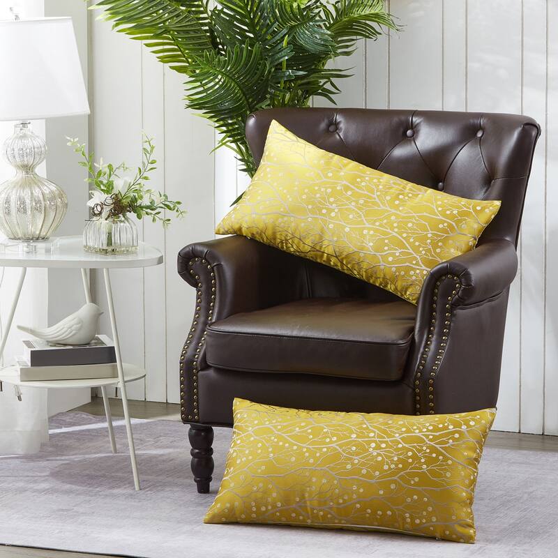 Jacquard Lumber Pillow Shell 2 Piece Set, 14" x 26", Branch, NO INSERT
