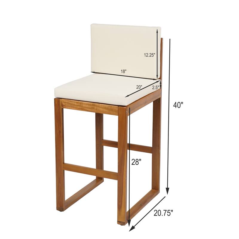 Christopher Knight Home Cole Outdoor Acacia Wood Barstool (set of 2)